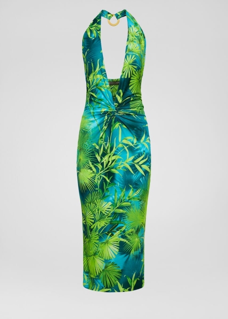 Versace Jungle Print Crêpe Klänning Dam - 237406GFA